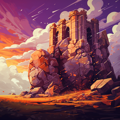 The Last Remains - Purple Round Outdoor Area Rug