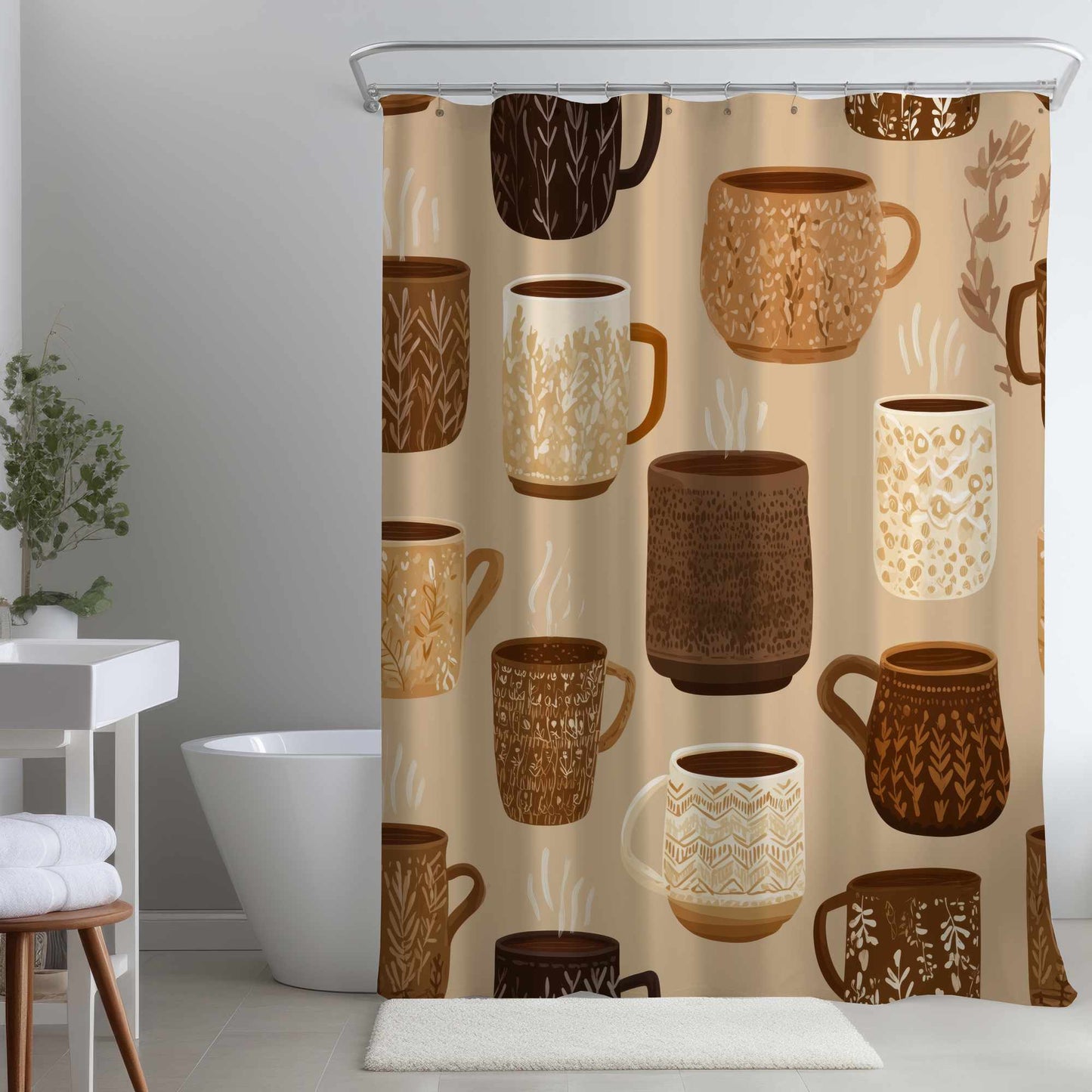 Rideau de douche Cozy Cup Collection | Décoration intérieure élégante