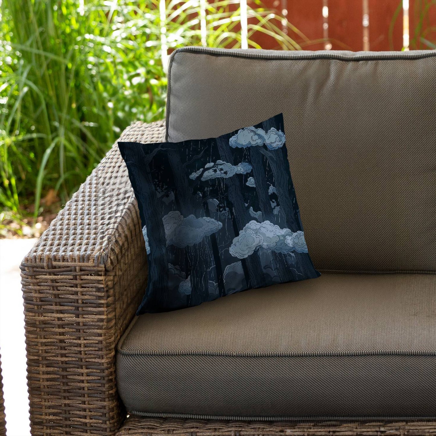 Sneeky clouds - Throw pillow - Print on demand