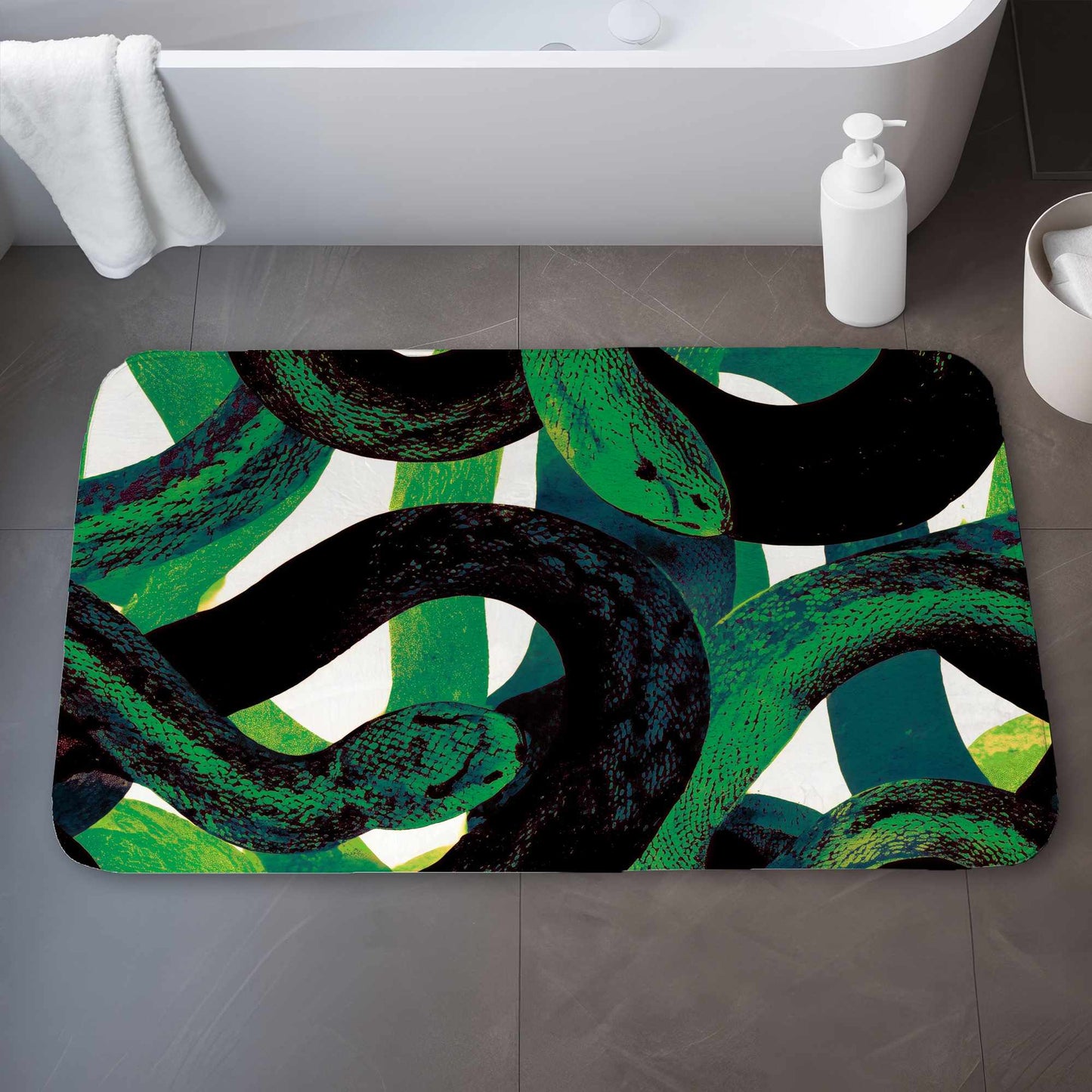 Emerald Coil Dance Bath Mat | Stylish Home Decor Accent