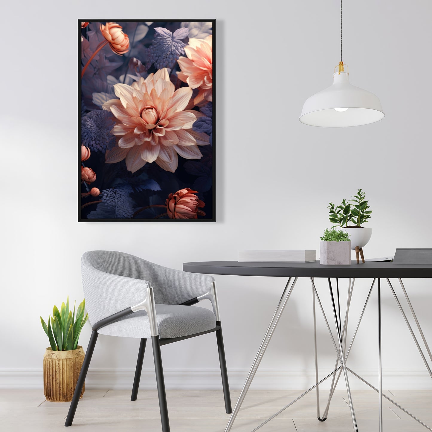 Pink and purple - 36"x36" Framed canvas