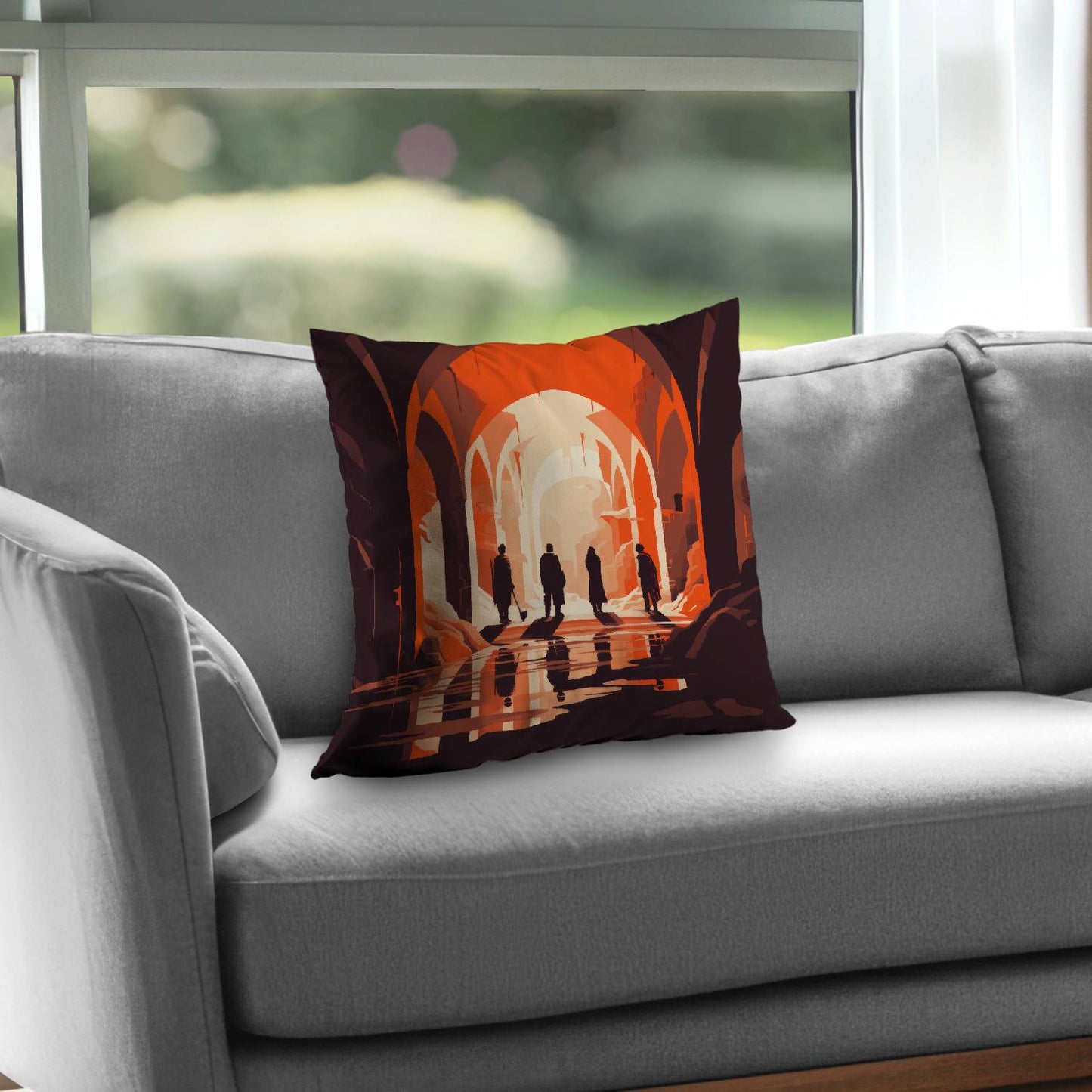 Faith Restored Orange Poly Twill Throw Pillow - Home Decor Insert