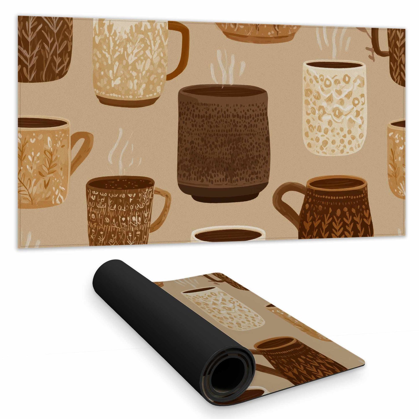 Cozy Cup Collection Desk Mat - Stylish Home Decor Essential