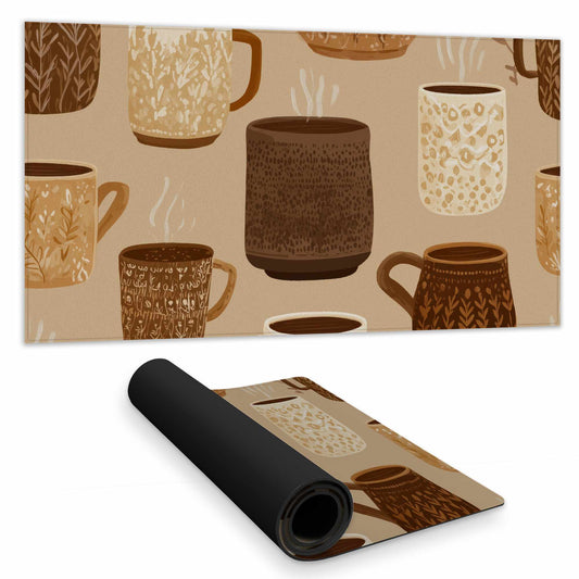 Cozy Cup Collection Desk Mat - Stylish Home Decor Essential