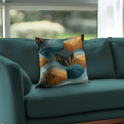 Oreiller décoratif en sergé polyester Golden Harvest Flow