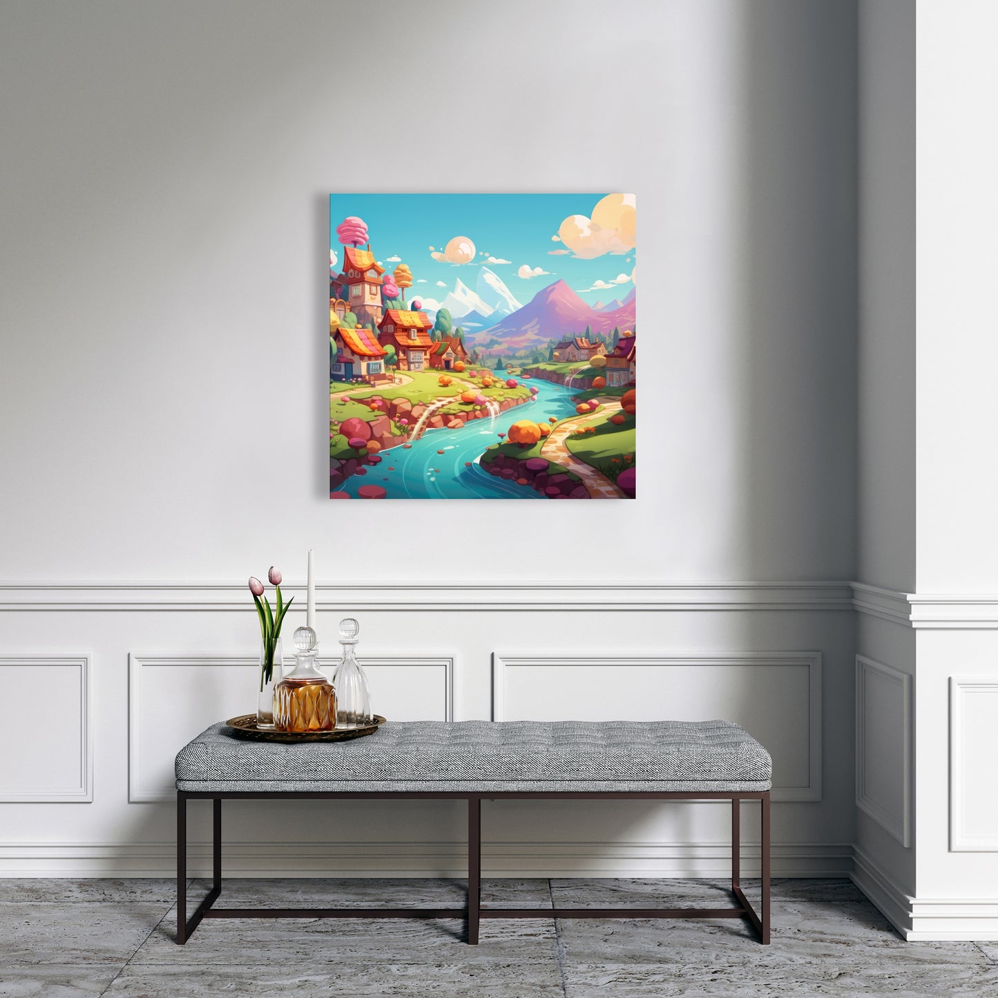 Sweet town Purple Canvas - Stylish Home Decor Accent