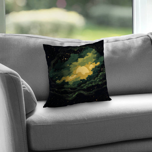 Cloudy Star Yellow Poly Twill Throw Pillow Insert | Decor