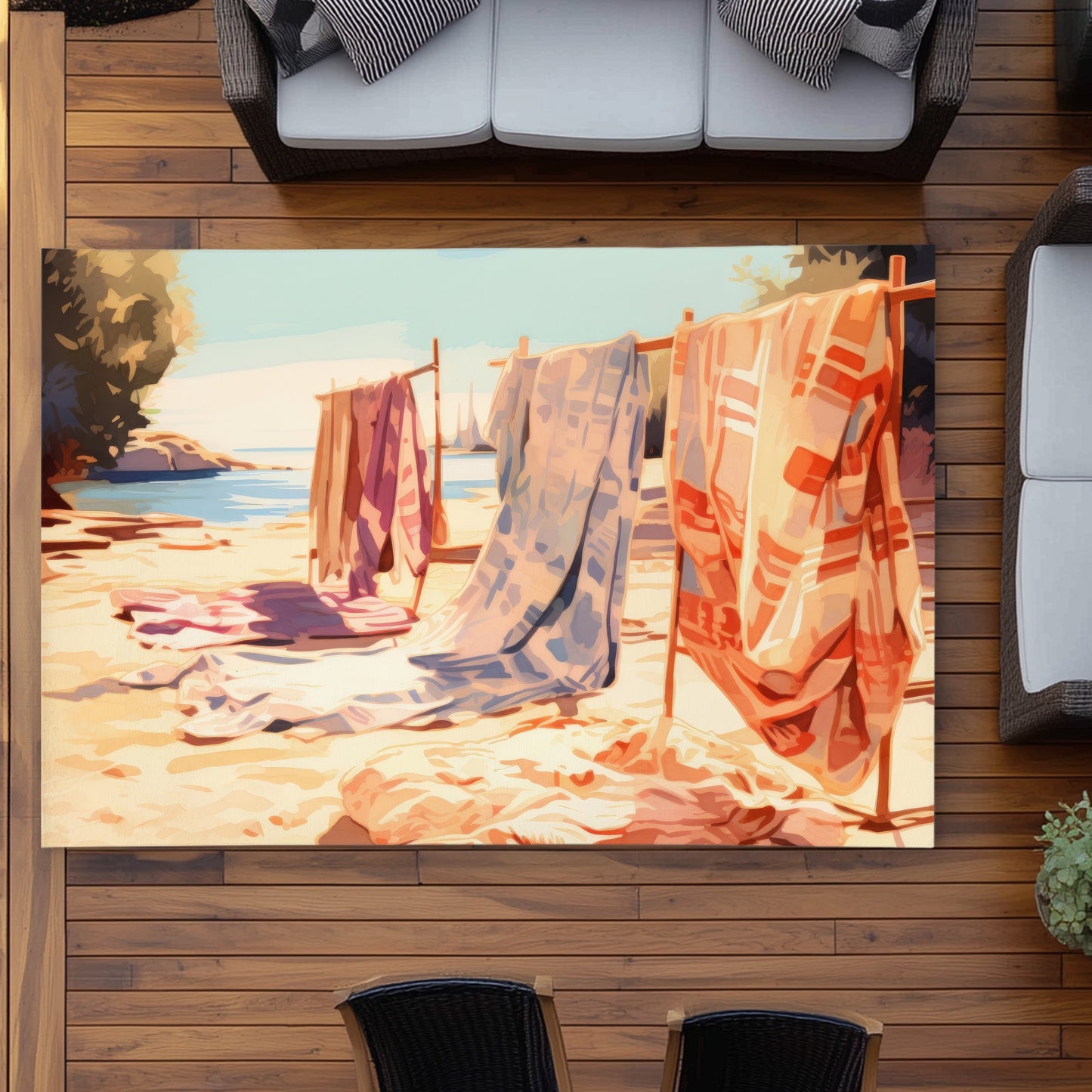 Warm Sands - Orange Outdoor Area Rug for Home Decor