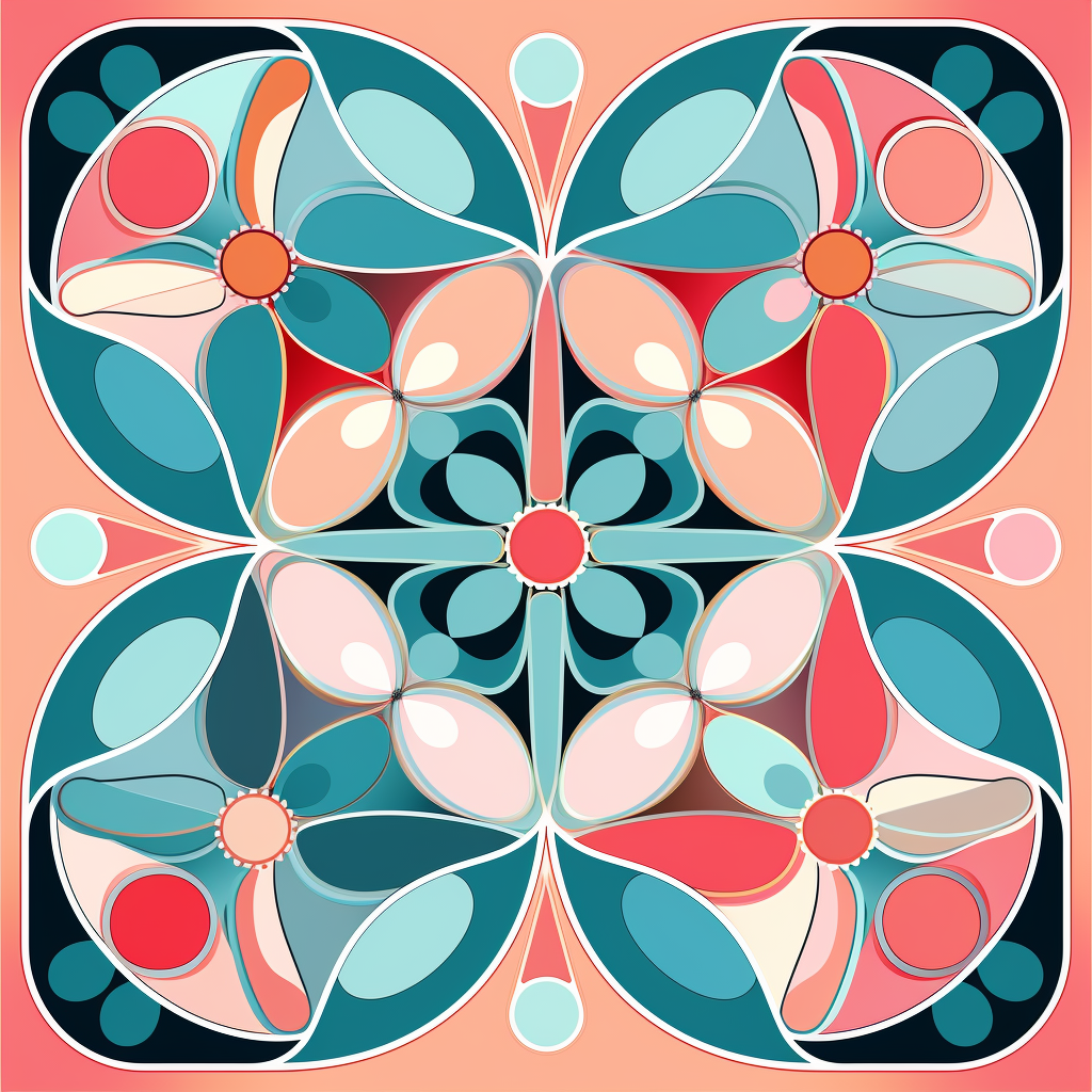 Sweet Curves - Turquoise Round Outdoor Area Rug