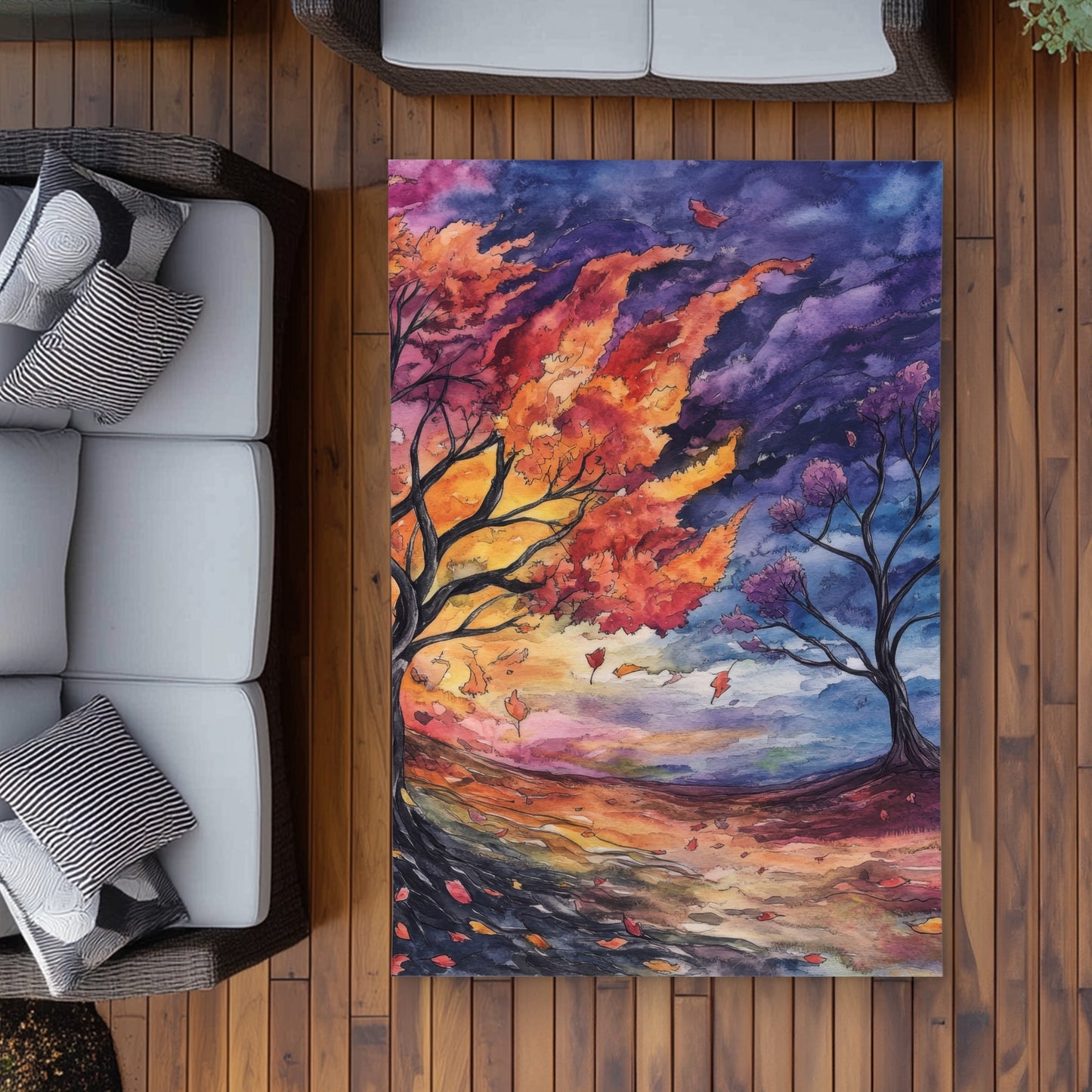 Before the storm Purple Outdoor Area Rug | Decor Essentials