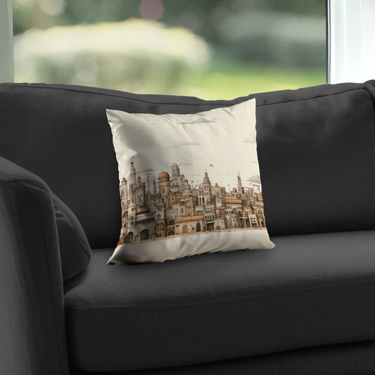 The Old Town White Poly Twill Throw Pillow - Home Decor Insert