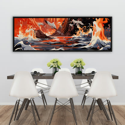 The Escape - Blue Framed Canvas Home Decor Art Piece
