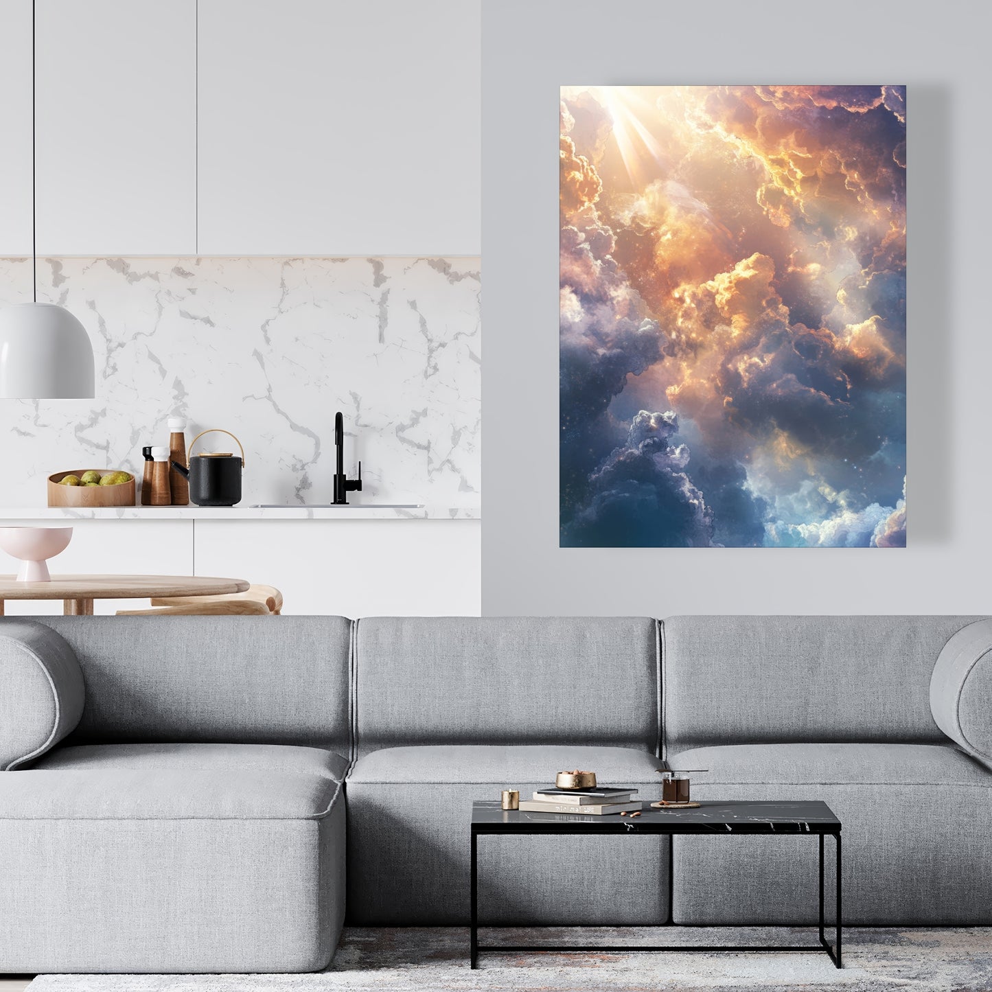 Piercing Light - Blue Canvas Art | Modern Design