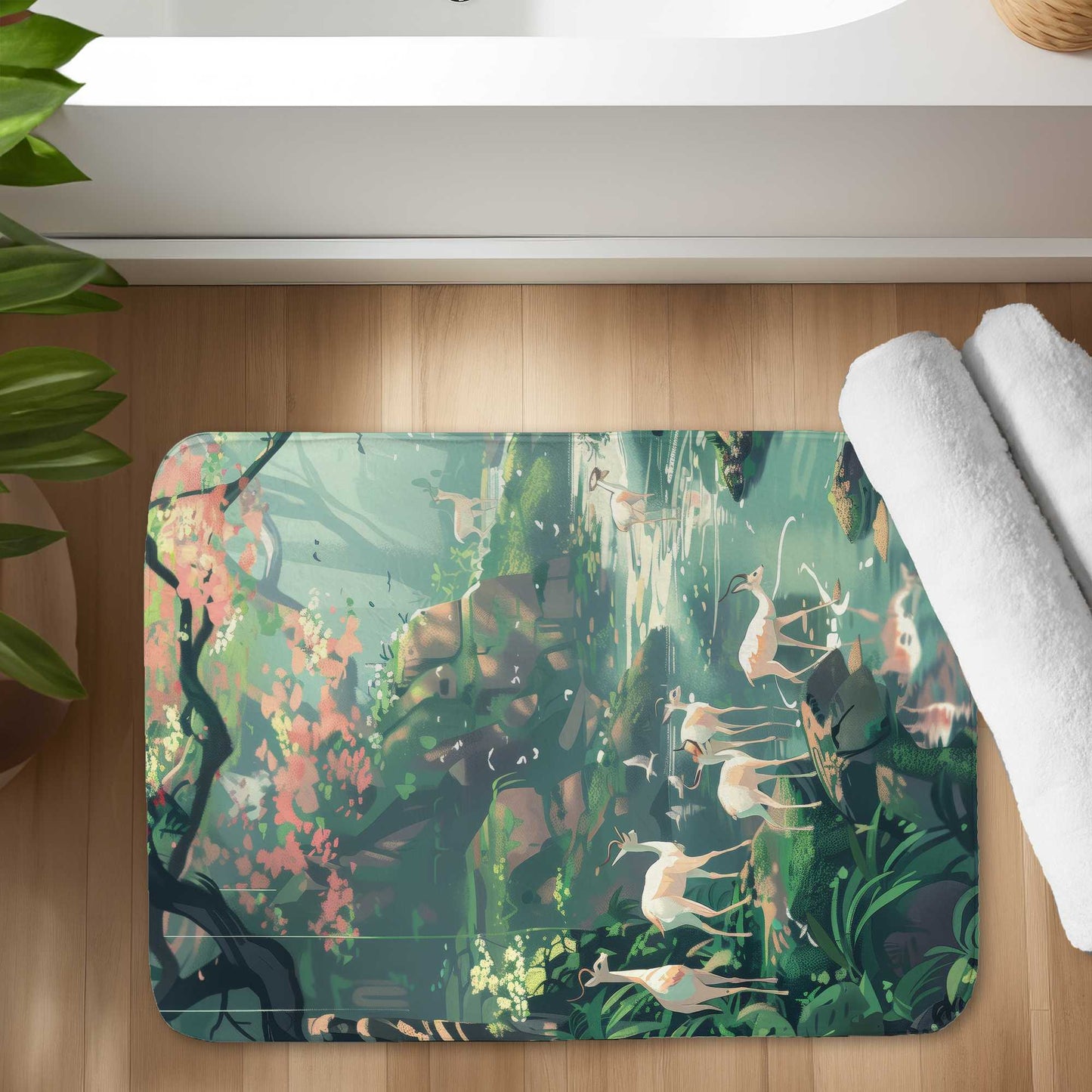 Sipping Bath Mat | Stylish Home Decor Rug for Bathroom