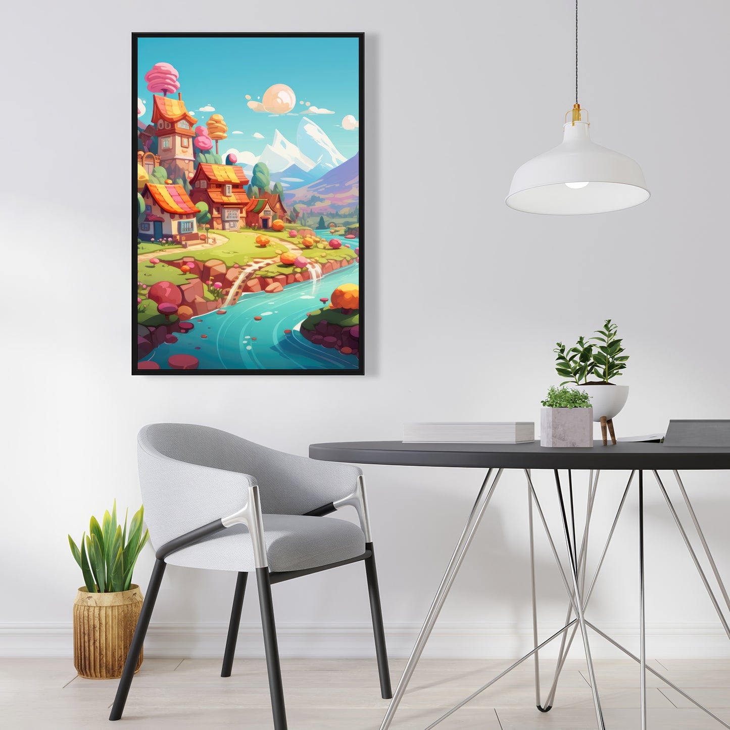 Sweet town - 36"x36" Framed canvas