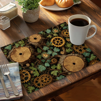 Hiding gears Black Polyester Placemat for Home Decor