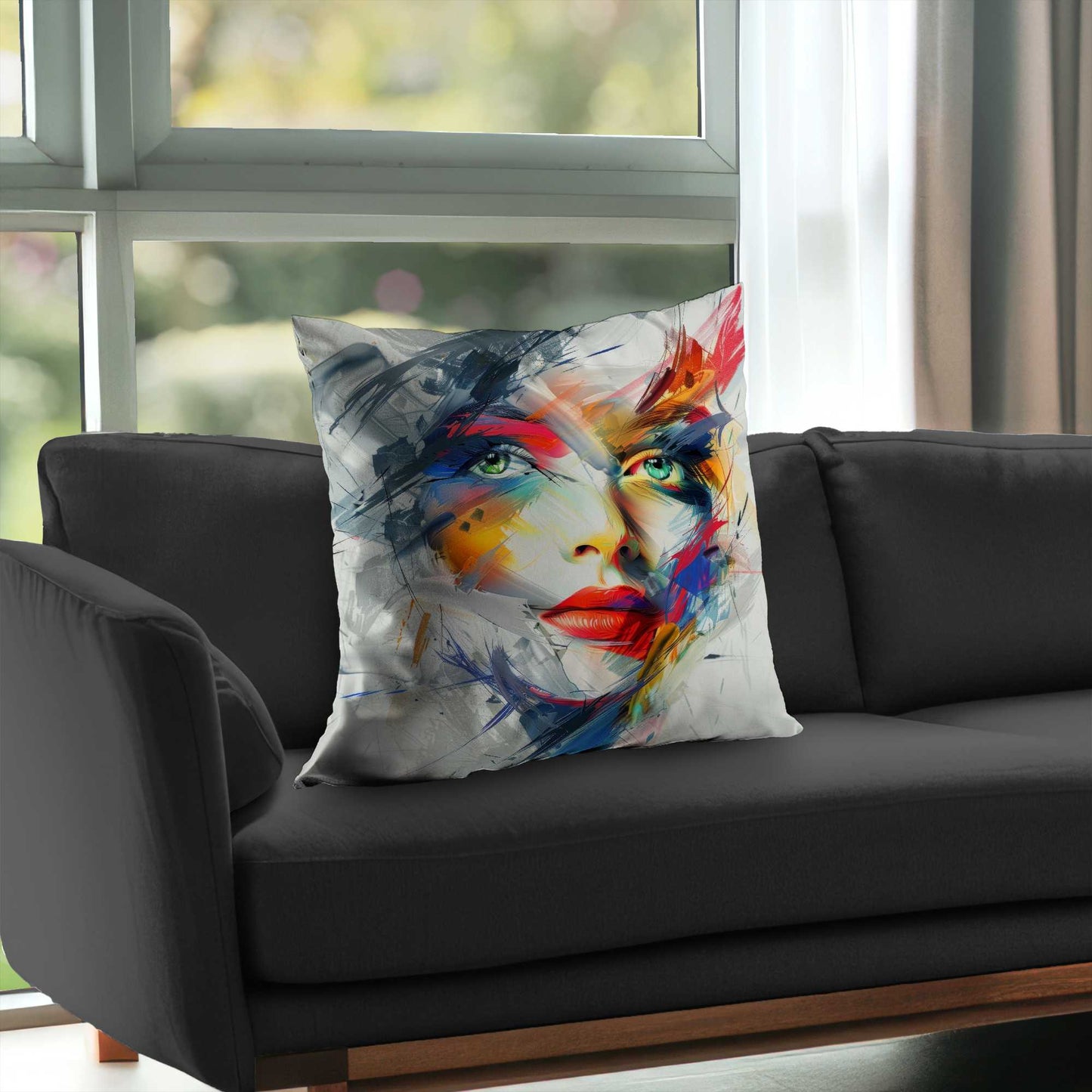 Abstract Look Poly Twill Throw Pillow | Modern Home Decor