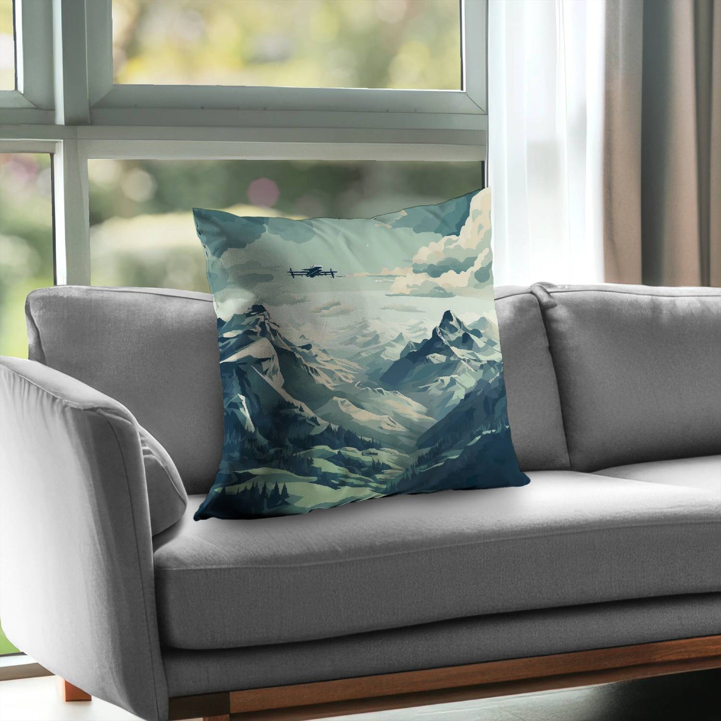 Above land - Throw pillow - Print on demand