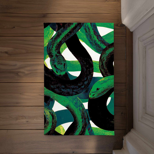 Emerald Coil Dance Indoor Outdoor Door Mat | Home Decor