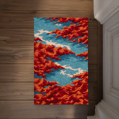 Red Mounds Orange Indoor Outdoor Door Mat | Home Decor
