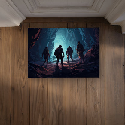 Secret Society Turquoise Indoor Outdoor Door Mat - Decor