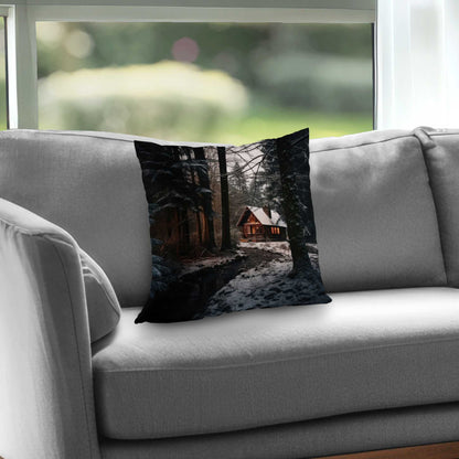 Coussin décoratif en sergé de polyester « Au bord de la rivière » | Décoration d'intérieur élégante
