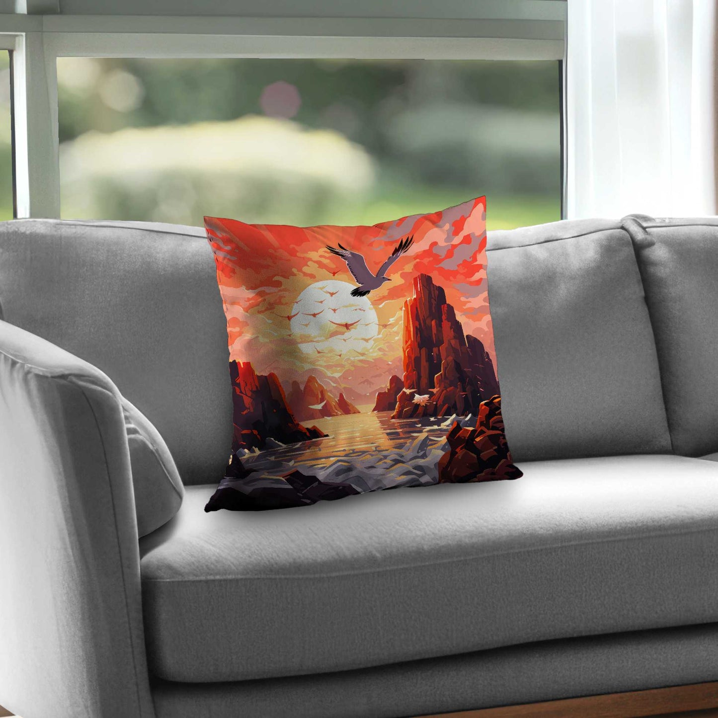 Coussin décoratif en sergé de polyester Isles of Omen - Décoration d'intérieur élégante
