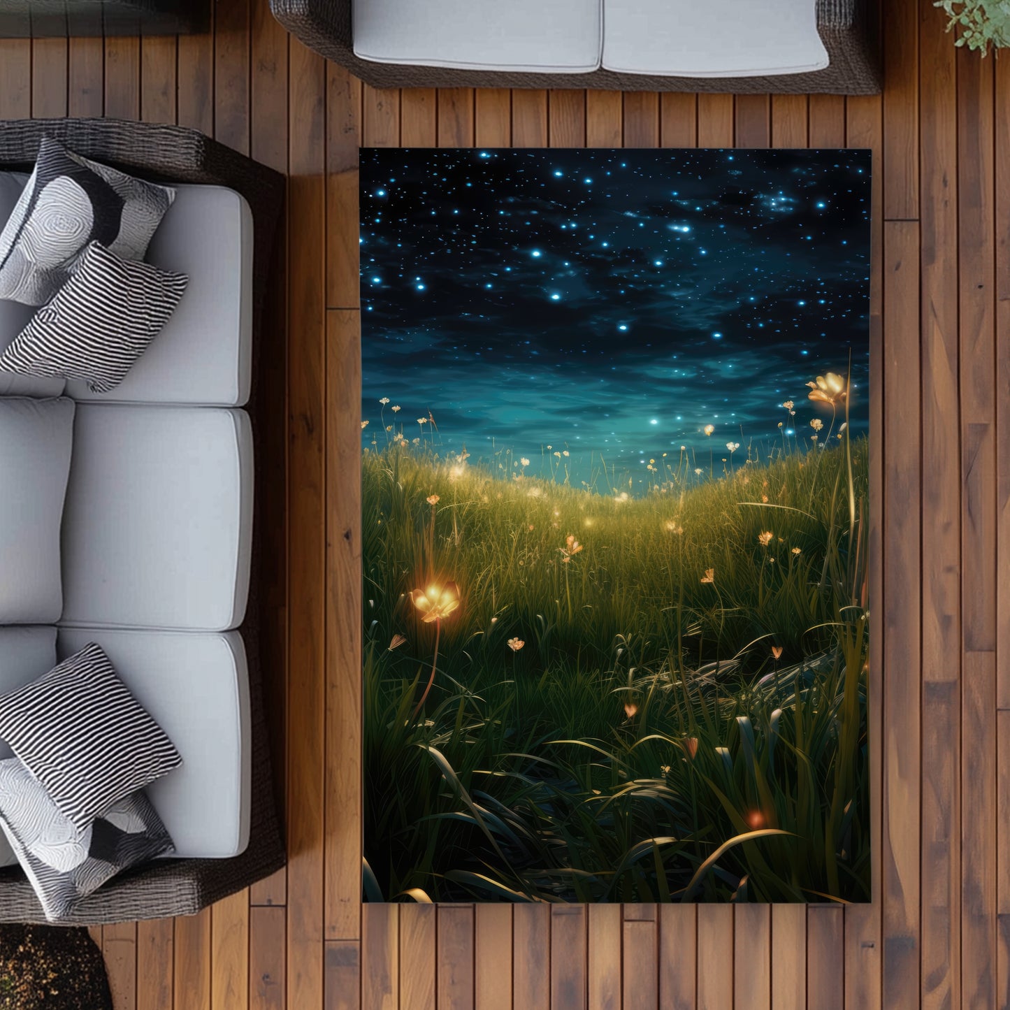 The night sky - Green Outdoor Area Rug for Home Decor