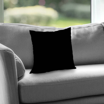 Coussin décoratif en sergé de polyester noir pur - Décoration élégante pour la maison
