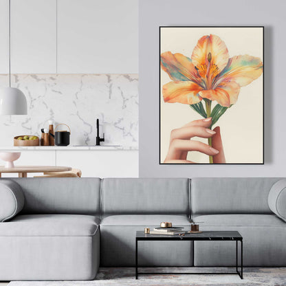 Ahold - Yellow Framed Canvas for Stylish Home Decor