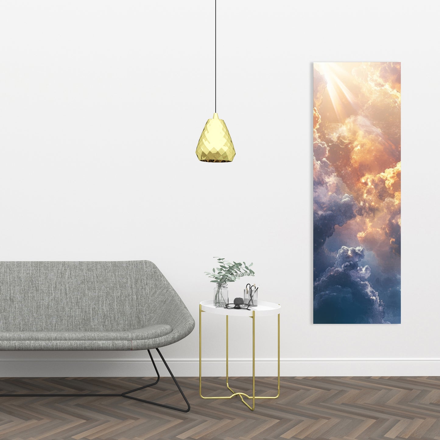 Piercing Light - Blue Canvas Art | Modern Design