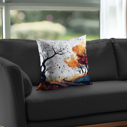 Cool Weather Black Poly Twill Throw Pillow | Decor Insert