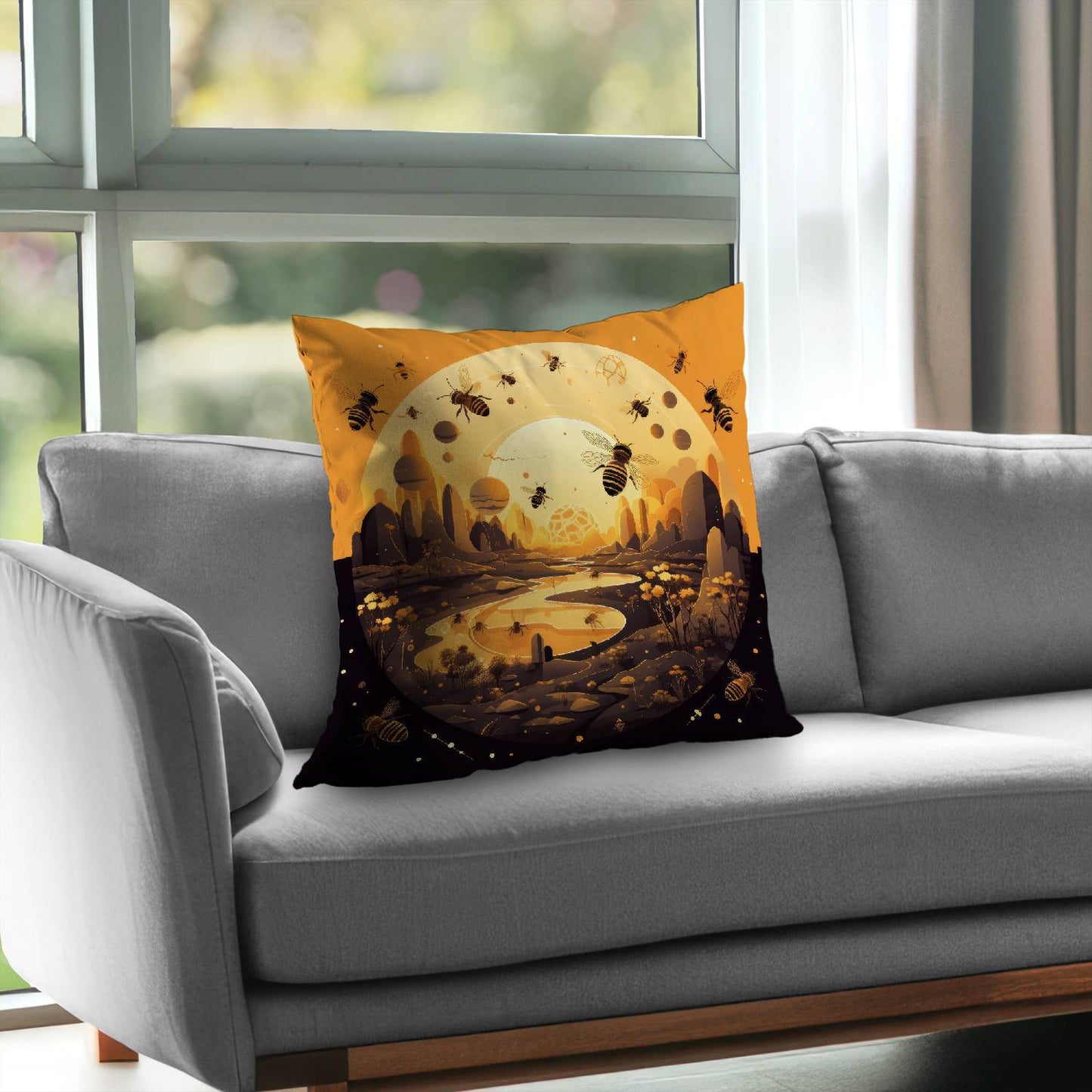 Hive planet - Throw pillow - Print on demand