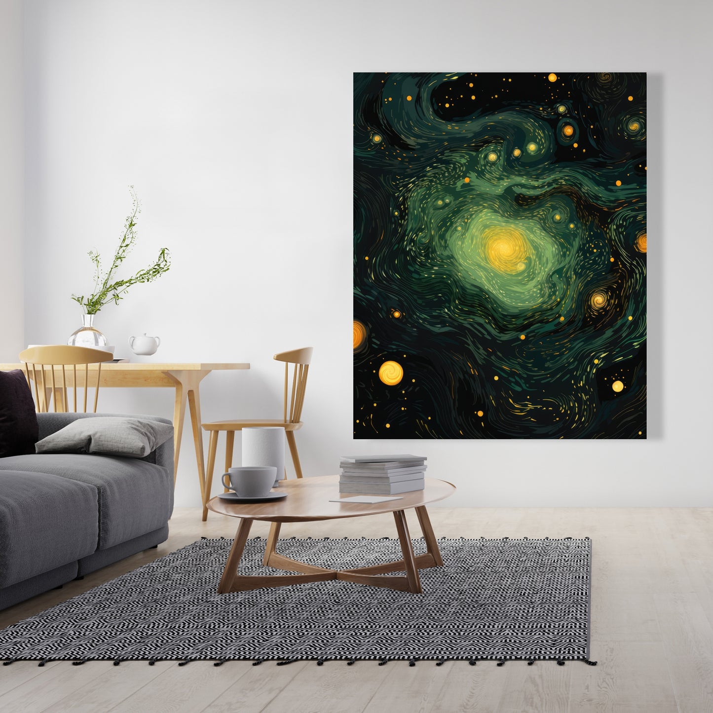 Illuminated in Space - Black Canvas Home Decor Art Print
