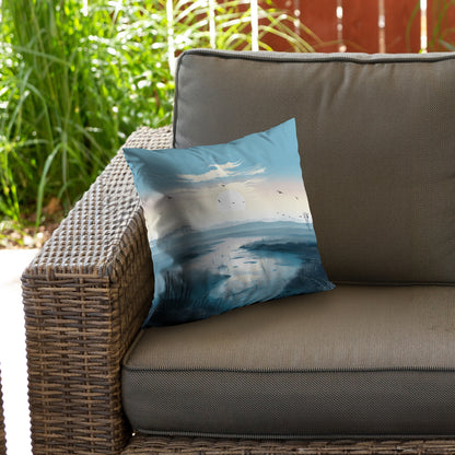 The Marsh White Poly Twill Throw Pillow - Home Decor Accent