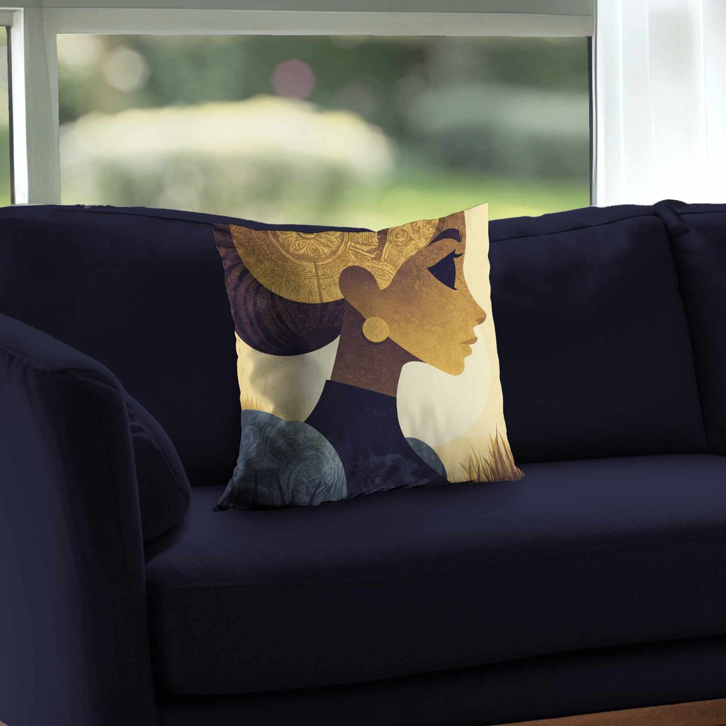 Oreiller décoratif en sergé polyester Golden Muse | Décoration d'intérieur