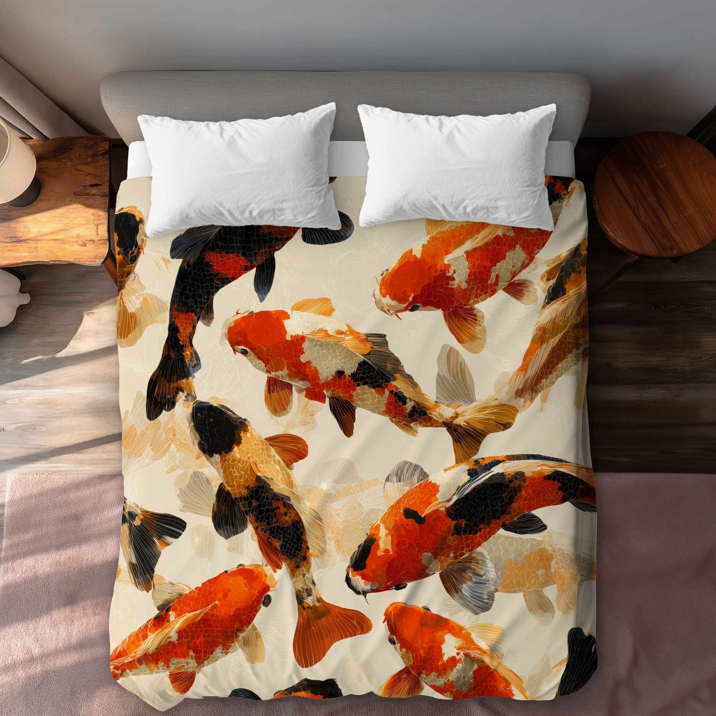 Housse de couette Koi Dance Flow | Linge de lit élégant pour la maison