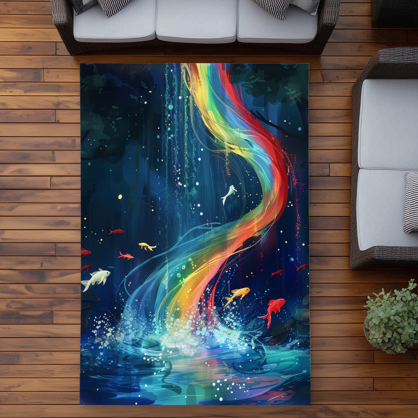 Swirl Blue Outdoor Area Rug - Stylish Home Decor Accent