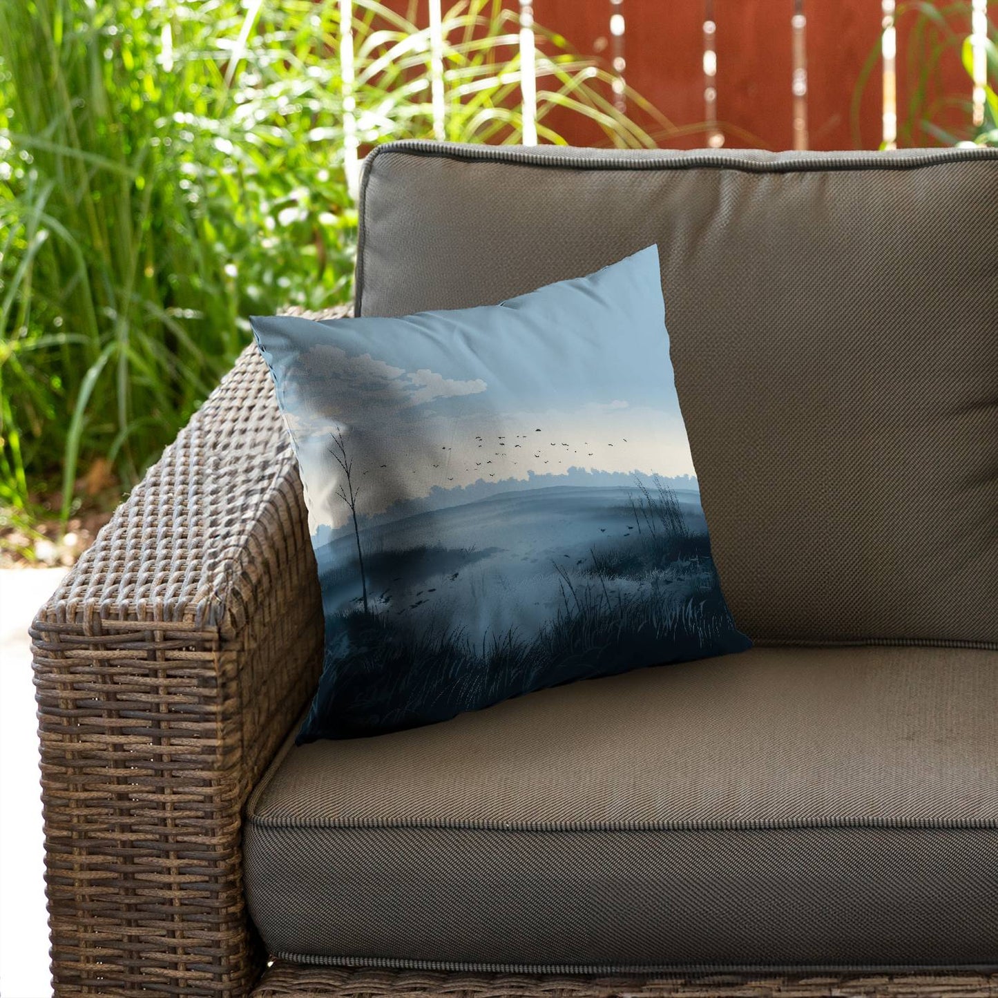 Evening marsh - Throw pillow - Print on demand