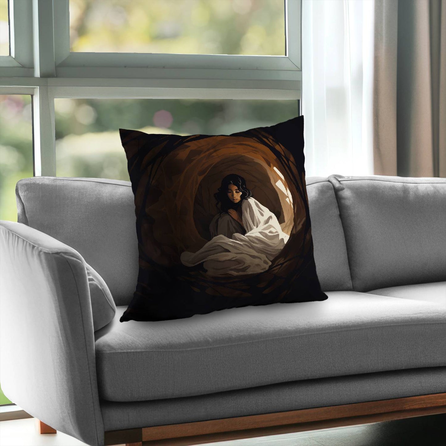 Warm embrace - Throw pillow - Print on demand