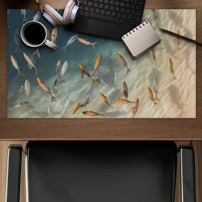 Away from the sand - White Desk Mat for Home Decor