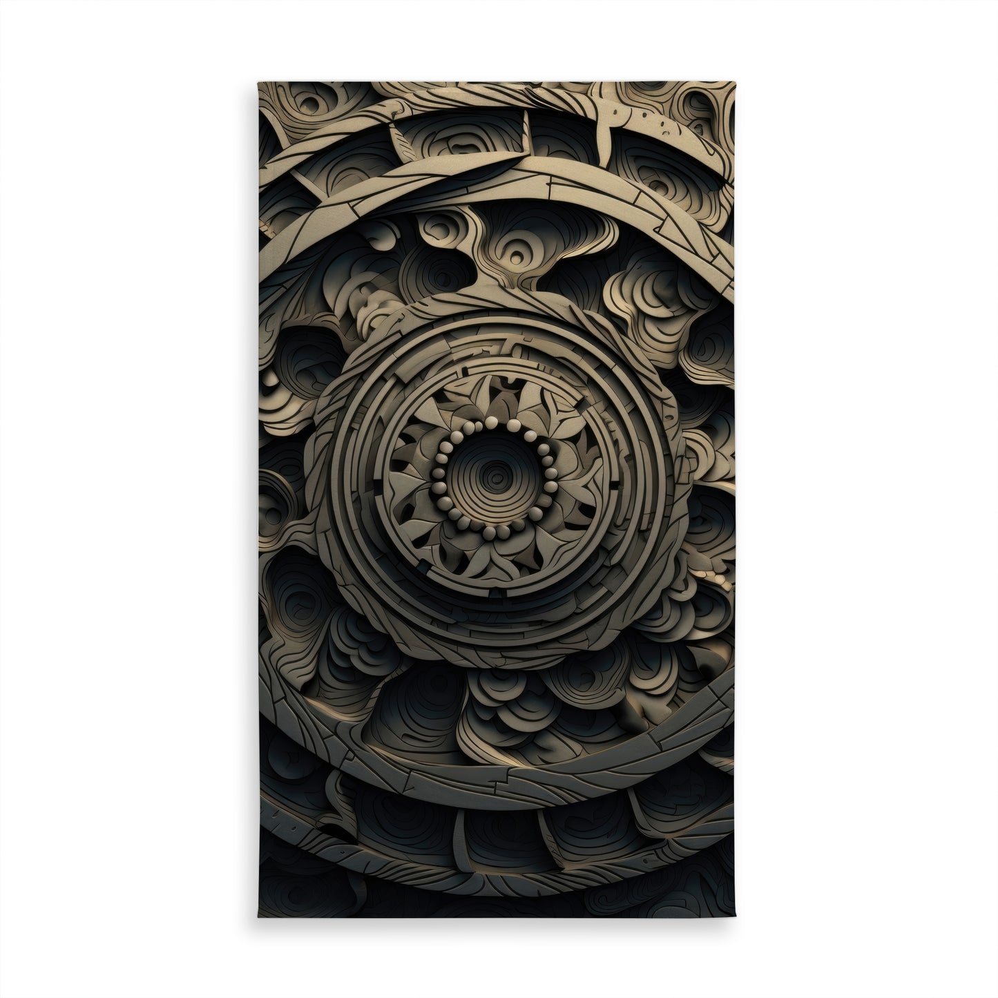 Cycles Beige Indoor/Outdoor Tablecloth for Home Decor