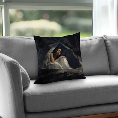 Coussin décoratif en sergé de polyester à l'aspect cocon pour une décoration intérieure élégante