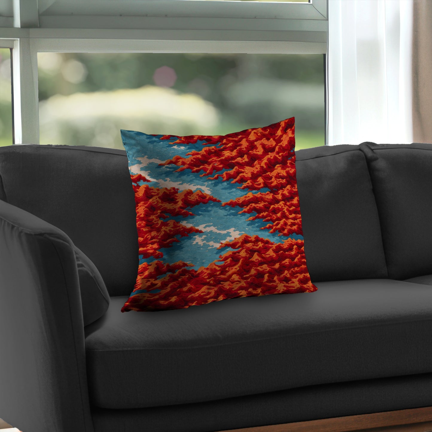 Red Mounds Poly Twill Throw Pillow - Stylish Home Decor