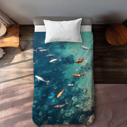 Swim ahead White Duvet Cover - Elegant Home Decor | Cozy Style
