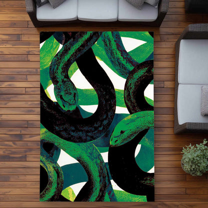 Tapis d'extérieur Emerald Coil Dance | Décoration élégante pour la maison