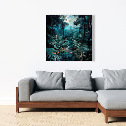 Deep in the jungle - Orange Canvas Art for Home Decor