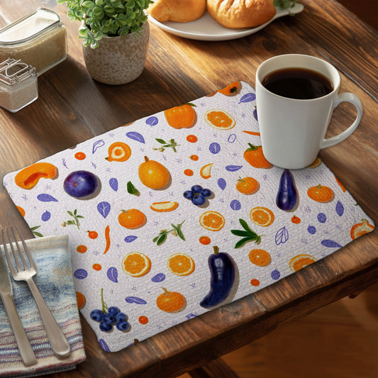 Orange and Purple Blue Braided Polyester Placemat | Home Decor