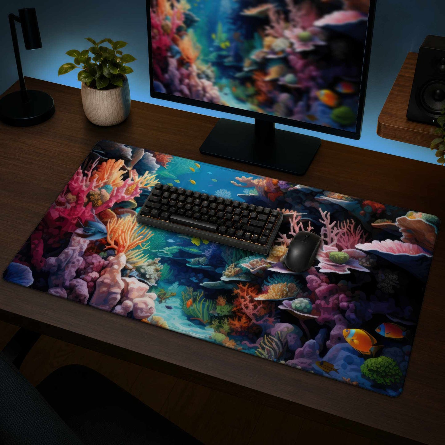 Coral Desk Mat - Stylish Home Decor Desk Pad for Office
