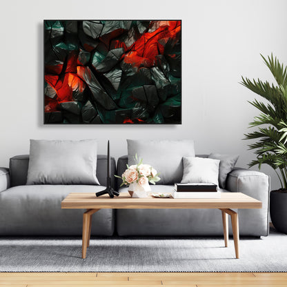 Hiding Under - Red Framed Canvas for Home Decor | Stylish Art